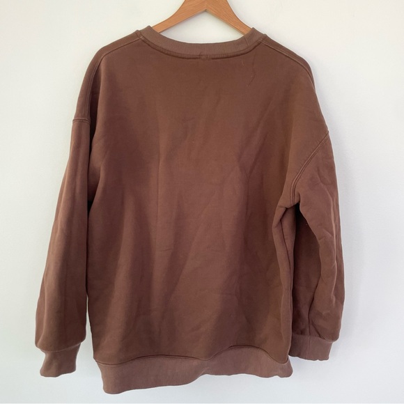 Nike Vintage Crew Neck Sweatshirt Brown w Large Front Embroidered Logo XXL - Picture 5 of 7